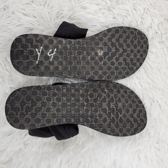 Sanuk Women Black Rubber Sponge Outsole Yoga Sling Slip On Sandals Size 7 - Picture 6 of 9